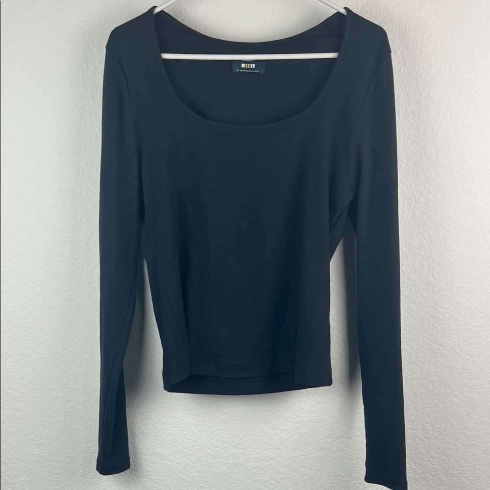 Anthropologie Women’s Black Long Sleeve Top XL